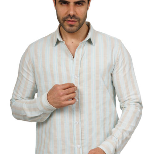 قميص رجالي مقلم - (X-Large)