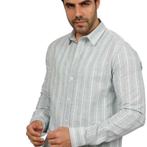 قميص رجالي مقلم - (X-Large)