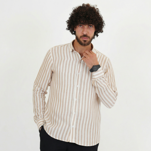 قميص رجالي مقلم - (X-Large)