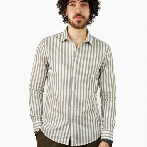 قميص رجالي مقلم - (X-Large)