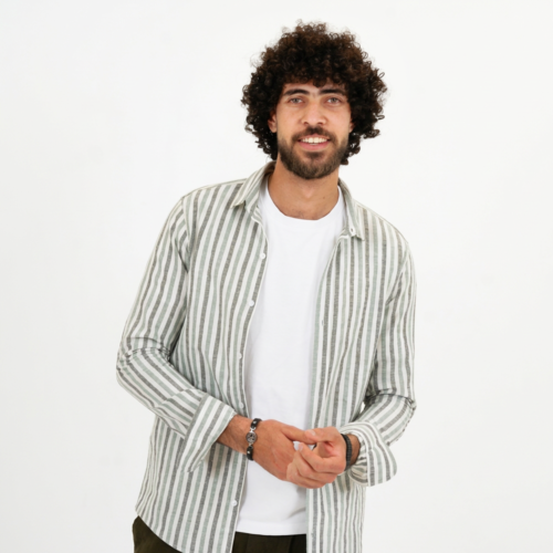 قميص رجالي مقلم - (X-Large)