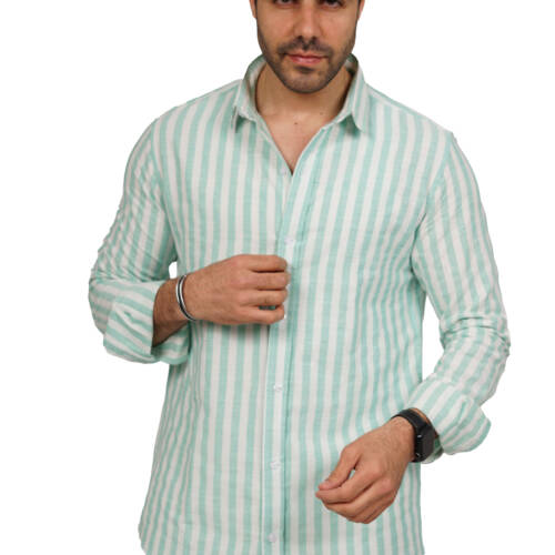 قميص رجالي مقلم - (X-Large)