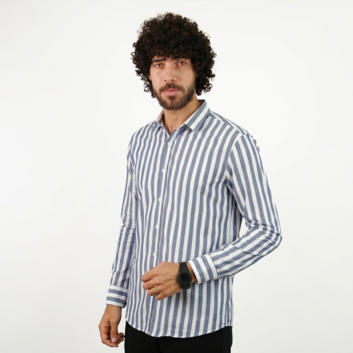 قميص رجالي مقلم - (X-Large)