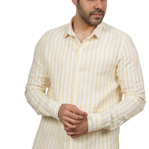 قميص رجالي مقلم - (X-Large)