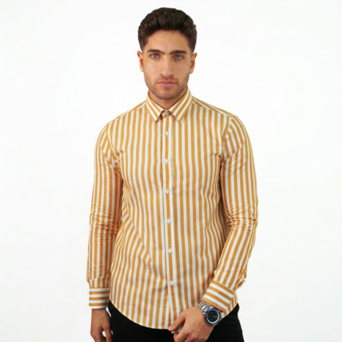 قميص رجالي مقلم - (X-Large)