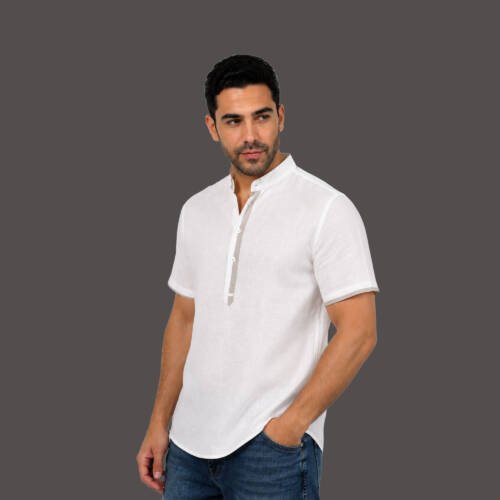Men’s Linen Short-Sleeve Shirt